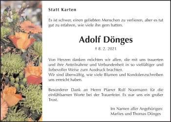 Traueranzeige von Adolf Dönges von Giessener Allgemeine, Alsfelder Allgemeine