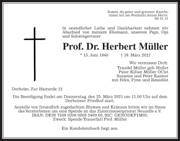 Traueranzeige von Herbert Müller von Wetterauer Zeitung