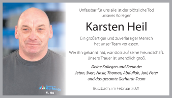 Traueranzeige von Karsten Heil von Giessener Allgemeine, Alsfelder Allgemeine