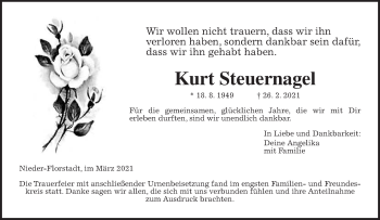 Traueranzeige von Kurt Steuernagel von Wetterauer Zeitung