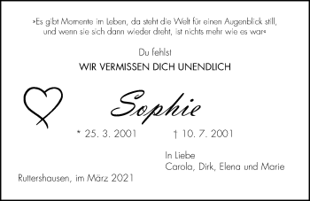 Traueranzeige von Sophie Goebel von Giessener Allgemeine, Alsfelder Allgemeine