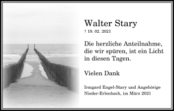 Traueranzeige von Walter Stary von Bad Vilbel/Karben