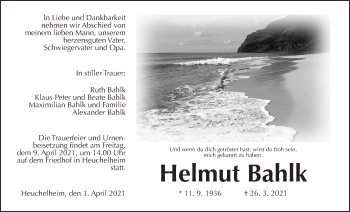 Traueranzeige von Helmut Bahlk von Wetterauer Zeitung