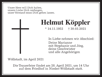 Traueranzeige von Helmut Köppler von Wetterauer Zeitung