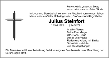 Traueranzeige von Julius Steinfort von Licher Wochenblatt