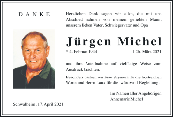 Traueranzeige von Jürgen Michel von Wetterauer Zeitung
