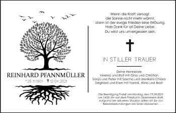 Traueranzeige von Reinhard Pfannmüller von Wetterauer Zeitung