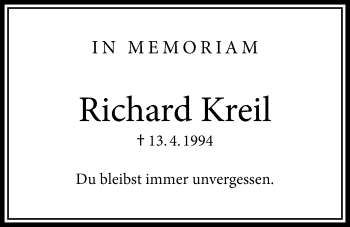 Traueranzeige von Richard Kreil von Bad Vilbel/Karben