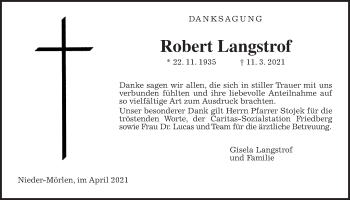 Traueranzeige von Robert Langstrof von Wetterauer Zeitung
