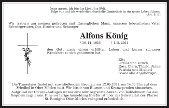 Traueranzeige von Alfons König von Wetterauer Zeitung
