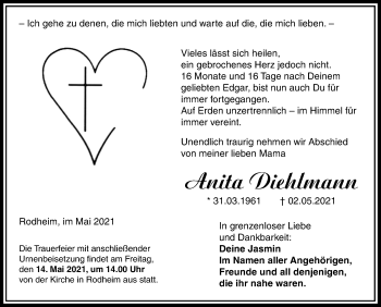 Traueranzeige von Anita Diehlmann von Licher Wochenblatt