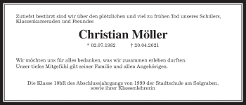 Traueranzeige von Christian Möller von Wetterauer Zeitung