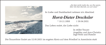 Traueranzeige von Horst-Dieter Drechsler von Wetterauer Zeitung