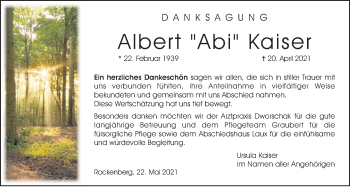 Traueranzeige von Albert Kaiser von Wetterauer Zeitung