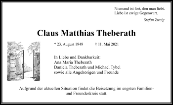 Traueranzeige von Claus Matthias Theberath von Wetterauer Zeitung