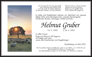 Traueranzeige von Helmut Gruber von Giessener Allgemeine, Alsfelder Allgemeine