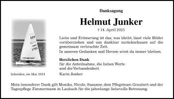 Traueranzeige von Helmut Junker von Giessener Allgemeine, Alsfelder Allgemeine