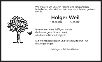 Traueranzeige von Holger Weil von Wetterauer Zeitung