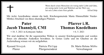 Traueranzeige von Jacob Thanniyil von Wetterauer Zeitung
