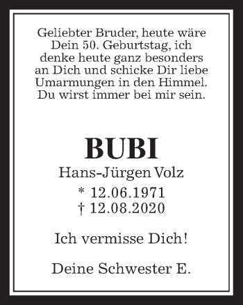 Traueranzeige von Hans-Jürgen Volz von Wetterauer Zeitung
