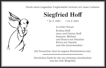Traueranzeige von Siegfried Hoff von Giessener Allgemeine, Alsfelder Allgemeine