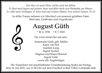Traueranzeige von August Güth von Bad Vilbel/Karben