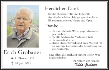 Traueranzeige von Erich Grobauer von Wetterauer Zeitung