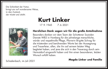 Traueranzeige von Kurt Linker von Alsfelder Allgemeine