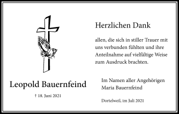 Traueranzeige von Leopold Bauernfeind von Bad Vilbel/Karben