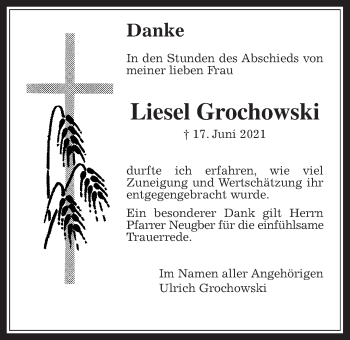 Traueranzeige von Liesel Grochowski von Wetterauer Zeitung