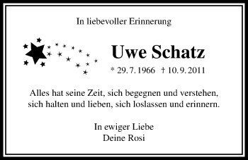 Traueranzeige von Uwe Schatz von Bad Vilbel/Karben