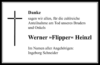 Traueranzeige von Werner Heinzl von Licher Wochenblatt