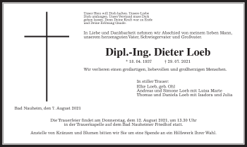 Traueranzeige von Dieter Loeb von Wetterauer Zeitung