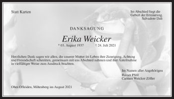 Traueranzeige von Erika Weicker von Alsfelder Allgemeine