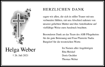 Traueranzeige von Helga Weber von Bad Vilbel/Karben
