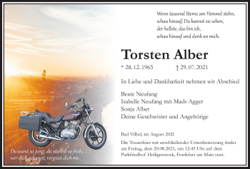 Traueranzeige von Torsten Alber von Bad Vilbel/Karben