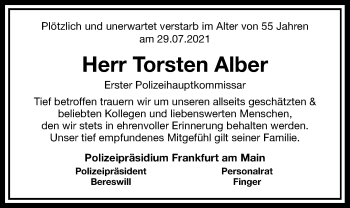 Traueranzeige von Torsten Alber von Wetterauer Zeitung