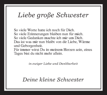 Traueranzeige von Britta Zinn von Wetterauer Zeitung