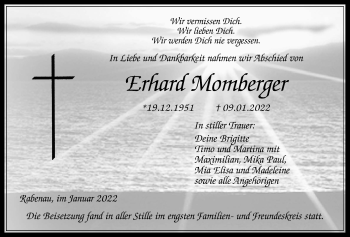 Traueranzeige von Erhard Momberger von Rabenauer Zeitung