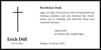 Traueranzeige von Erich Döll von Licher Wochenblatt