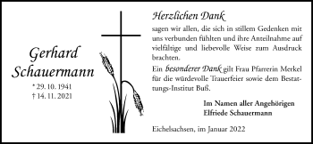 Traueranzeige von Gerhard Schauermann von Kreis-Anzeiger