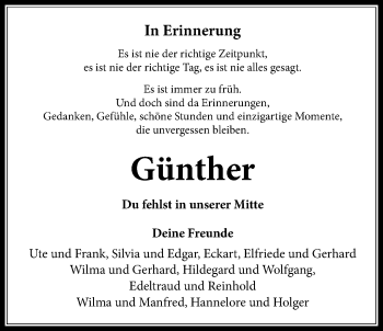 Traueranzeige von Günther Bopp von Kreis-Anzeiger