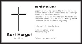 Traueranzeige von Kurt Herget 