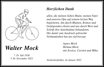 Traueranzeige von Walter Mock von Bad Vilbel/Karben