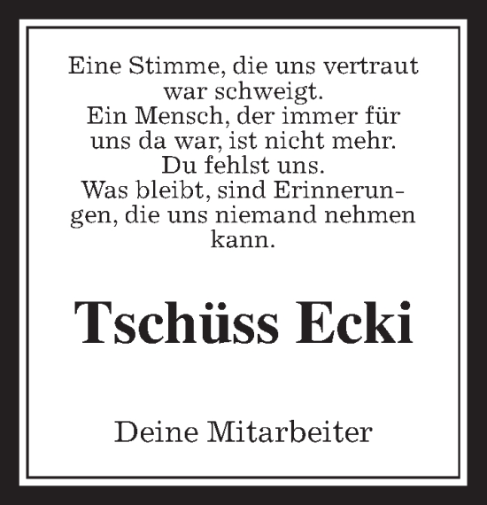 Traueranzeige von Eckhard Vesper von Giessener Allgemeine, Alsfelder Allgemeine