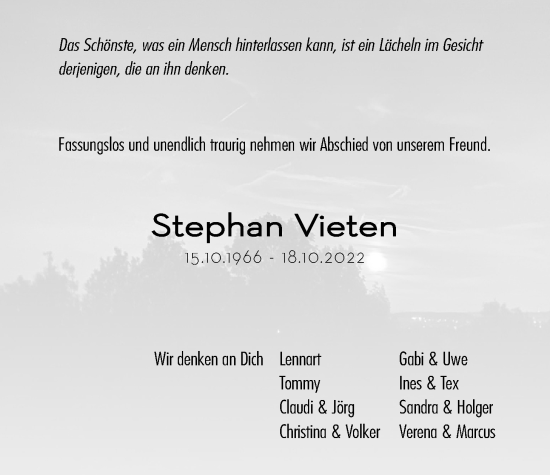 Traueranzeige von Stephan Vieten von Wetterauer Zeitung