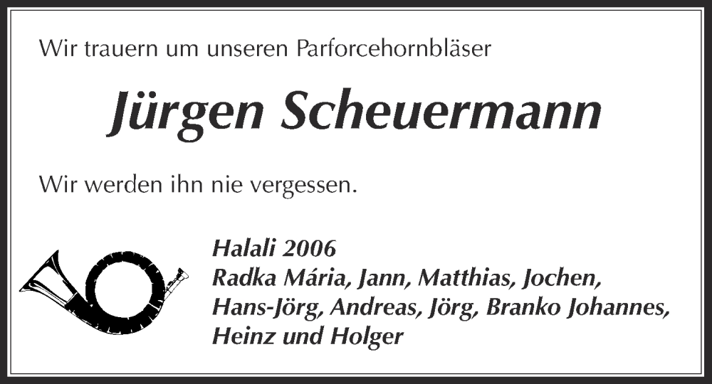  Traueranzeige für Jürgen Scheuermann vom 30.11.2022 aus Kreis-Anzeiger