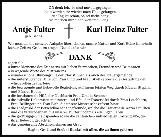 Traueranzeige von Karl Heinz Falter von Wetterauer Zeitung