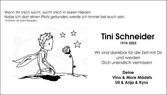 Traueranzeige von Christine Schneider von Wetterauer Zeitung