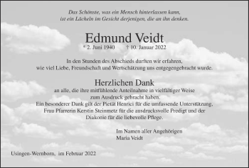 Traueranzeige von Edmund Veidt 